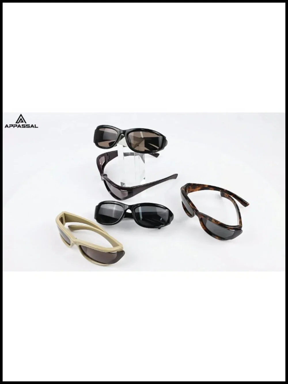 Y2K Wrap Around Sunglasses UV400 Shield Frame Full Coverage Oval